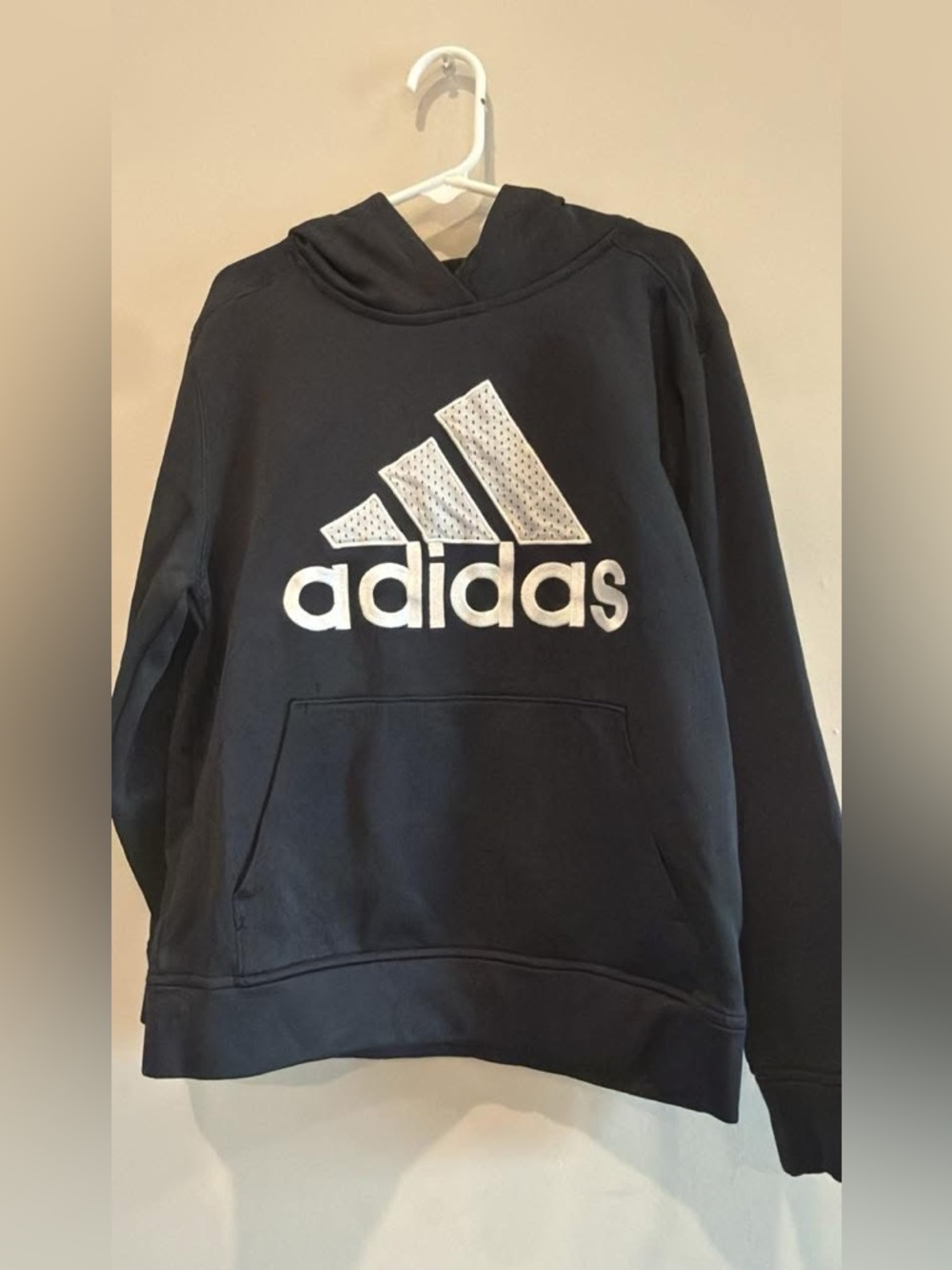 adidas Black Hoodie with White Logo Graphic